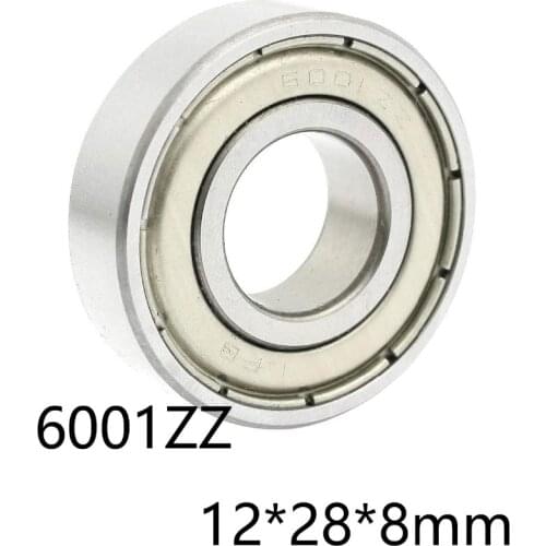 1 pcs/lot 6001ZZ Iron Cover Sealed Deep Groove Ball Miniature Mini Bearings 6001-ZZ 12*28*8mm 12*28*8 52100 Chrome Steel