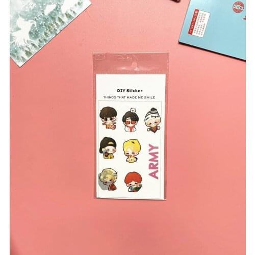1pcs Kpop stickers Bangtan boys Got7 seventeen Twice DIY cartoon stickers fans collection K-pop supplies