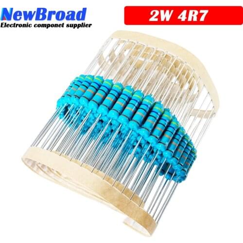 20pcs 4.7 ohm 2W 4.7R 4R7 Metal film resistor