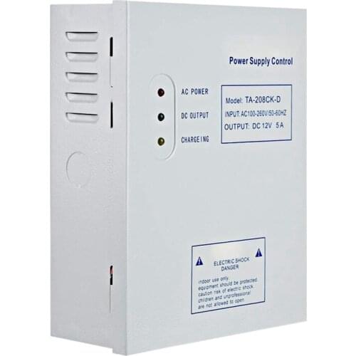 208CK-D AC 110-240V DC 12V/5A Door Access Control System Switching Supply Power UPS Power Supply