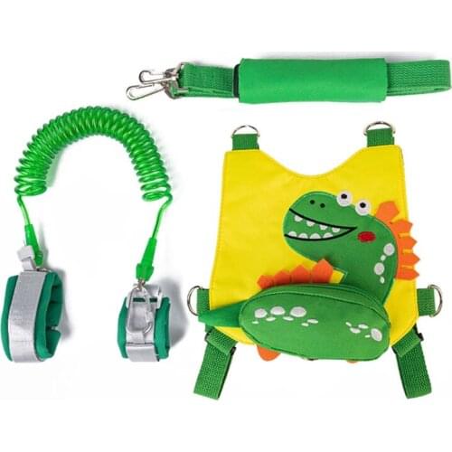 3x/set Baby Reins Walking Harness 4-in-1 with Anti Lost Wrist Link Toddler Children Rein Cute Dinosaur Backpack for Park