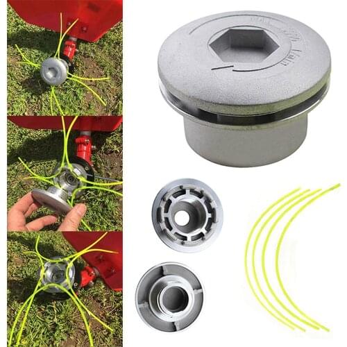 Aluminum Linehead String Grass Trimmer Head Spool Set for Gasoline Brushcutter Cutter Weed Eater Tools Accessory