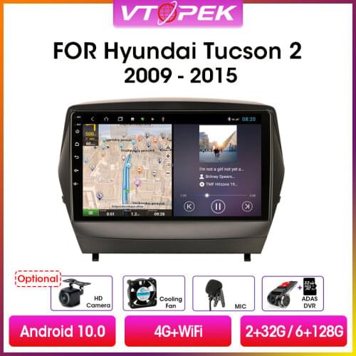 Vtopek 9" 2din Android 10.0 Car Radio Multimedia Video Player GPS Navigation DSP For Hyundai Tucson 2 Ix35 2009-2015 Head Unit