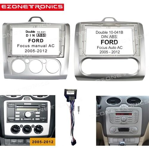 1din 2Din Car DVD Frame Audio Fitting Adaptor Dash Trim Kits Facia Panel 9inch For Ford Focus 2005-2012 Double Din Radio Player