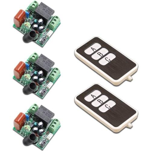 AC 220 V Wireless Remote Control Switch 1CH Mini Relay Receiver 3 Buttons Transmitter RF Remote Switch 315Mhz / 433.92Mhz