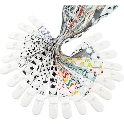 Baby Pacifier Clip Chain for soothers Ribbon Chupetas funny Soother dummy holder Leash Strap Nipple Holder Infant Feeding