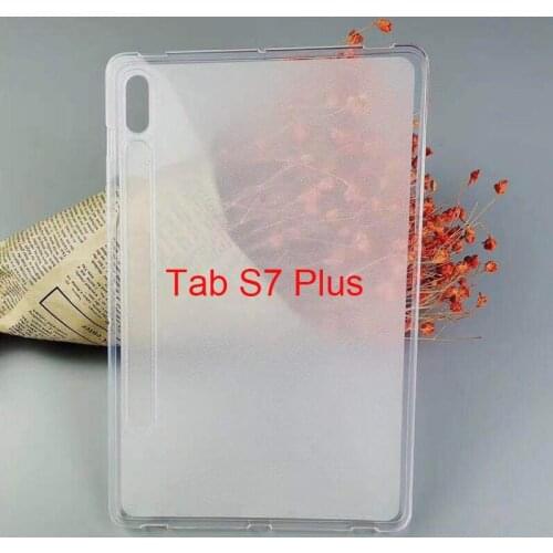 For Samsung Galaxy Tab S7 Plus SM-T970 SM-T975 12.4" Case Soft TPU Protective Back Cover Pudding Anti Skid Soft TPU Protection