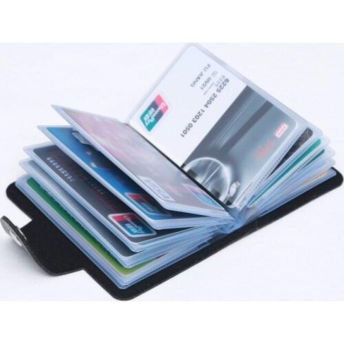 New PU Leather Function 12 Bits Card Case Business Card Holder Men Women Credit Passport Card Bag ID Passport Card Wallet