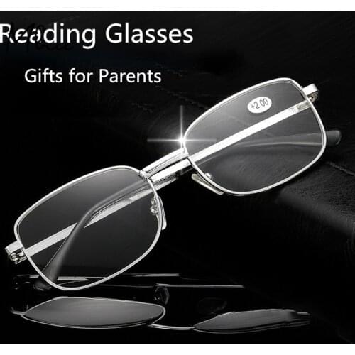 Elegant All-alloy Frame ReadingGlasses with Resin Lenses Comfortable Lightweight Transparent Men and Women Eye Glasses Gafas