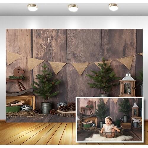 Newborn Baby Wooden Board Photography Backdrops Flower Photographic Studio Photo Background Christmas Birthday Decorations Prop