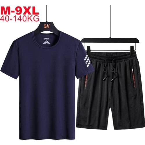 Summer New Mens Shorts Casual Suit Sportswear Tracksuit Men Sets Pants Male Sweatshirt Men Brand Clothing Plus Size 7xl 8xl 9xl