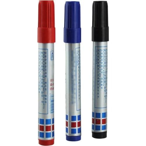 Waterproof Permanent Marker Pen Plastic Single Head Marker Oily Pen Ink Refillable Big Head Signature Pen Black Red Blue Color