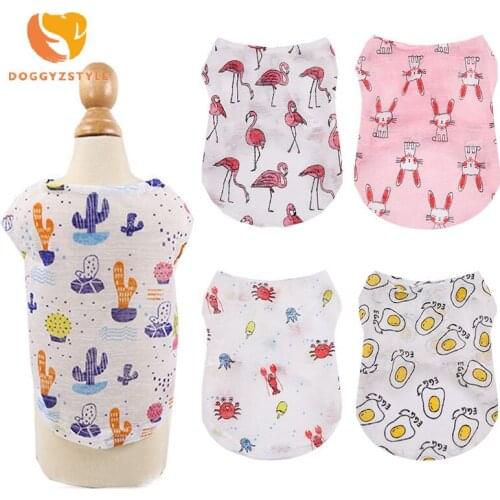 Cute Cat Dog tshirt Soft Puppy Dogs Clothes Thin Cartoon Pet Clothing Summer Cool Shirt Casual Vests For Small Medium Pets
