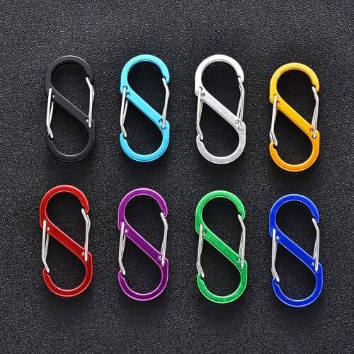 Multicolor Spring Hook Aluminum Alloy Carabiner Outdoor Backpack Camping Keychain Lock Buckle Snap Clip Tools