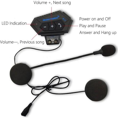 Motorbike Helmet Headset Bluetooth V4.0+EDR Motorcycle Intercom Headphone Earbuds Handsfree With Mic