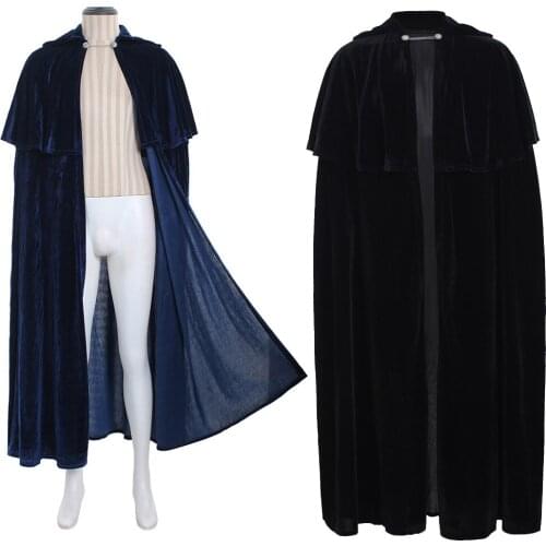 Cosplaydiy Medieval Men Velvet Cloak Victoran Vampire Cloak Cape Adult Winter Halloween Cosplay Costume Cloak Long Jacket Cape