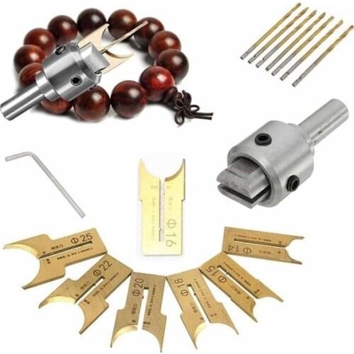 16 Pcs/Set Wood Bead Maker Beads Drill Bit Milling Cutter Kit Woodworking Tool 14/15/16/18/20/22/25m Wood Cutter Machine
