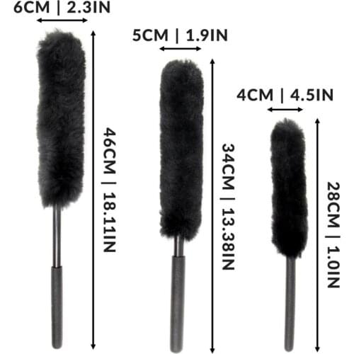 3x 28/34/46cm Wool Blend Wheel Grills Brushes Set Cleaning Non-Scratch