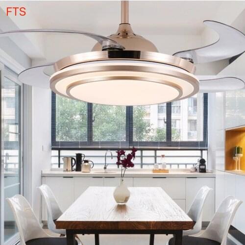 Invisible ceiling fan light fan light living room dining room bedroom household simple modern LED fan chandelier with fan