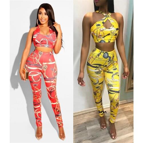 2021 Summer New Style Sexy Fashion Casual New Product Suit Digital Print Slim Two-Piece Suit