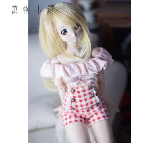 NEW Sexy Falbala Pink Tops Tall waist Lace shorts Suit(2pcs) BJD 1/3 1/4 SD MSD Doll Clothes