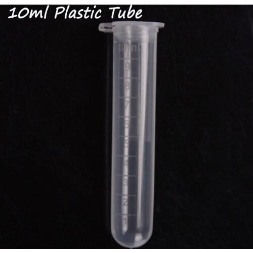 10pcs 10ml Plastic Centrifuge Lab Test Tube Vial Sample Container with Cap