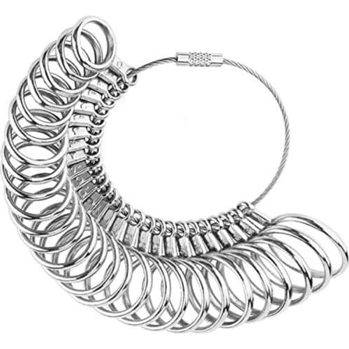 Ring Sizer Set Metal Finger Size Gauge Measure Tool Jewelry Sizing Tools Rings Size 0-15 with Half Size 31 Pieces