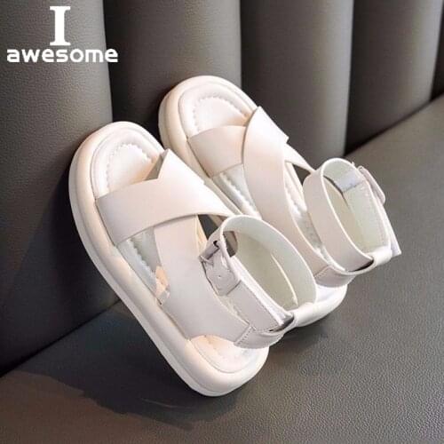 High Quality Girls Sandals Pu Leather Roman Shoes For Kids Girls Comfortable Soft Anti Slip Breathable Children Princess Sandal