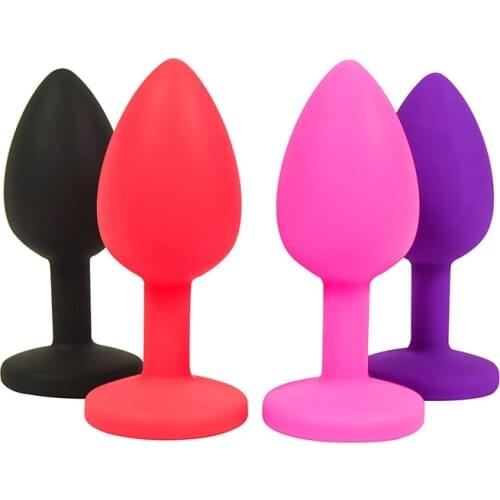 Silicone Butt Plug Anal Plugs with Crystal Jewelry Anal Trainer Masturbation Sex Toys for Men Woman Gay Adult Toys