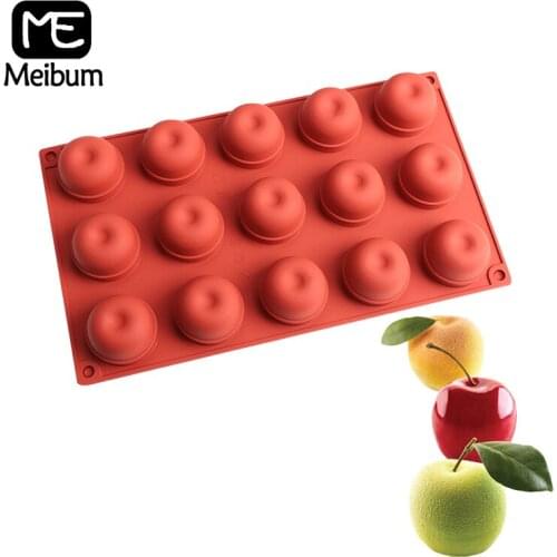Silicone Molds 15 Cavity Apple Shape Cake Mold Pastry Form Mousse Dessert Mould Muffin Baking Pan Cake Decorating Tools