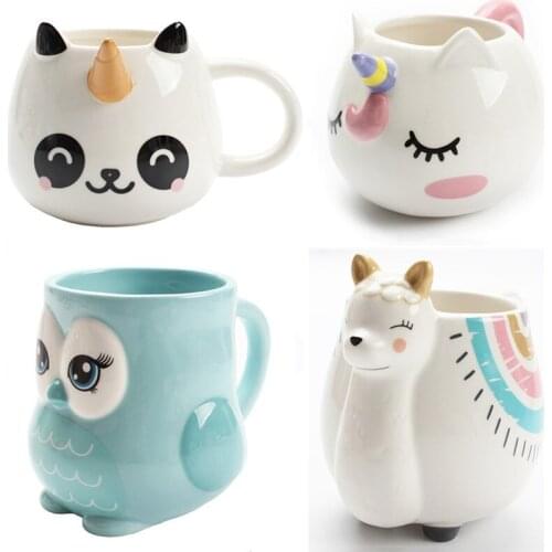 Cute Animal Ceramic Mug Creative Hand Painted 3D Mugs With Handle Coffee Tea Milk Breakfast Cups Nice Gifts