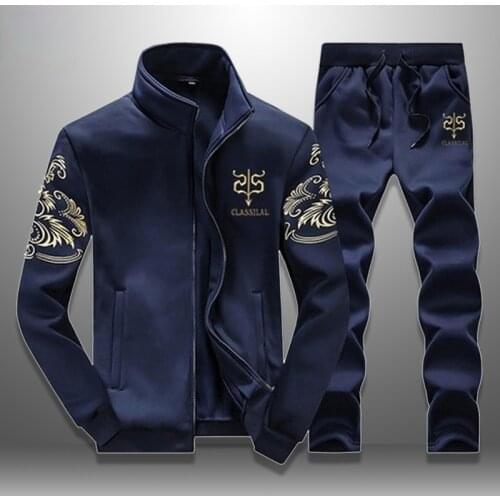 New Mens Set Spring Autumn Men Sportswear 2 Piece Set Sporting Suit Jacket+Pant Sweatsuit Men Clothing Tracksuit Set Outwear