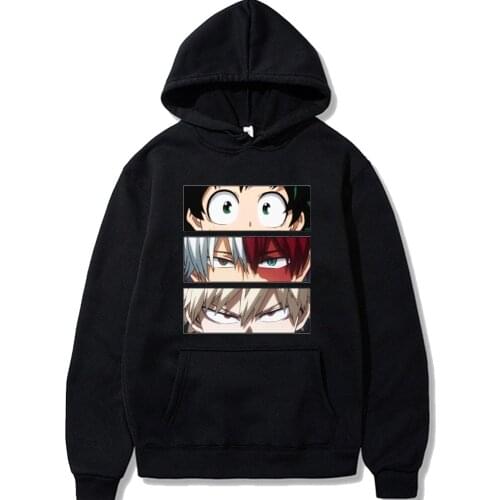 My Hero Academia Hoodie MHA Deku Todoroki Bakugo Eyes Unisex Clothes japanese streetwear anime hoodies men hoodie sweatshirt