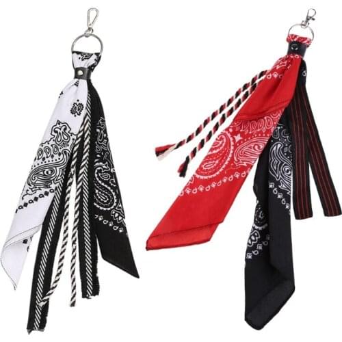Unisex Hip Hop Paisley Bandana Kerchief Wallet Chain Rock Punk Ribbon Biker Headscarf Metal Keychain Bags Pants Jewelry