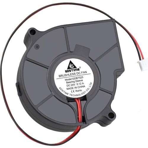 10Pcs Gdstime 75mmx25mm 7525S Turbo Centrifuge Fan DC 24V 2Pin 75*25MM 75MM Brushless Exhaust Radiator Cooling Blower Fan