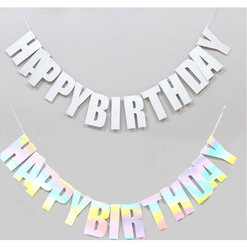 13Pcs Bright Colors Creative Happy Birthday Banner Party Birthday Boy Girl Party Baby Shower Birthday Party Decorations Supplies