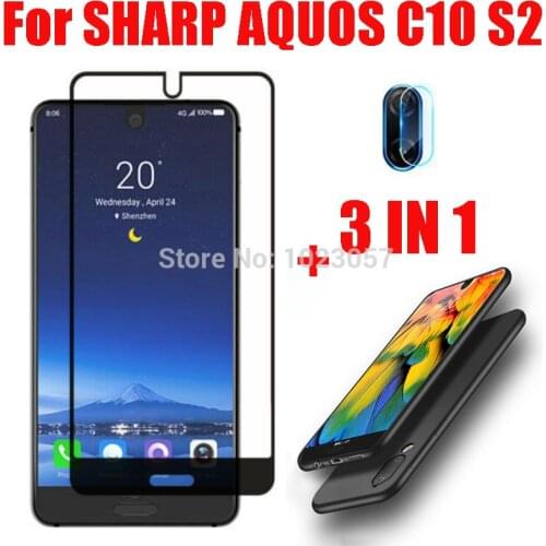 3-in-1 Case Glass For SHARP AQUOS C10 S2 Screen Protector Glass Full Protection on For SHARP AQUOS C10 S2 Camera Lens Glass