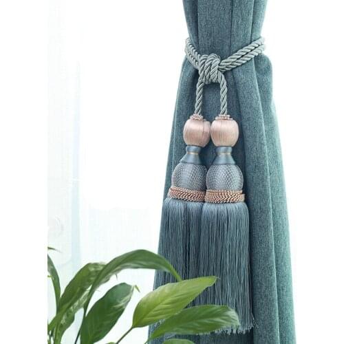 Golden Mesh Ball Tassel Curtain Tiebacks Curtain Tie Rope Window Drapes Hanging Ball Curtain Accessories Home Decoration