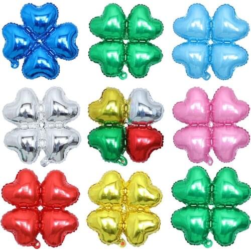 10pcs 18inch Four-leaf Clover Birthday Party Balloons Valentines Day Aluminium Foil Ballons Birthday Party Decors Adult and kid