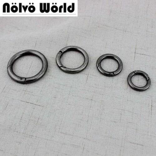 100pcs 10pcs Wholesale Inside 18mm 25mm Gunmetal Nickel Snap Spring Ring for Making Purse Bag Handbag Handle Connector