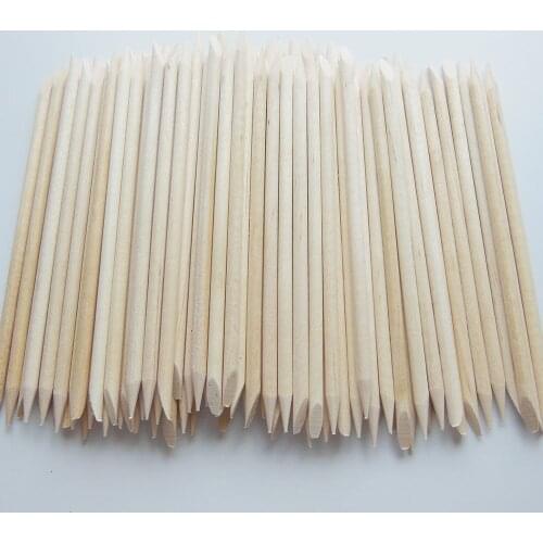 100X Nail Art Design Orange Wood Stick Cuticle Pusher Remover Manicure Care