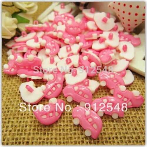 18mm*12mm 100pcs pink Car plastic buttons flower buttons for children garment ,c007