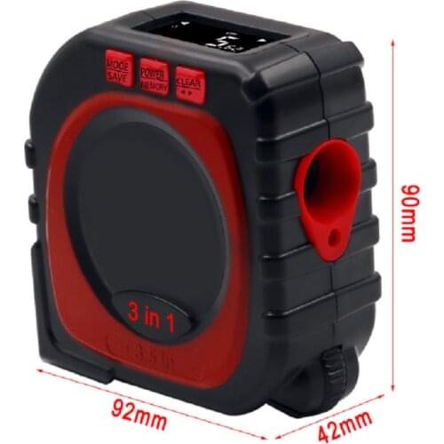 3-In-1 High-Precision Tape Measure With Roller Mode Laser Tape Measure LED Digital Display Professional Tools
