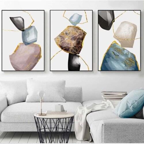 Abstract Colorful Stones Canvas Painting Fashion Poster Print Strange Thing Wall Art For Living Room Cuadros Home Nodic Décor