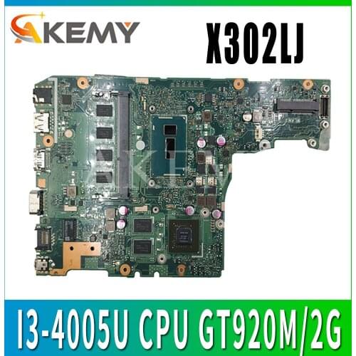 Akemy X302LJ Motherboard for ASUS X302LJ X302L Laotop Mainboard with I3-4005U CPU GT920M/2G