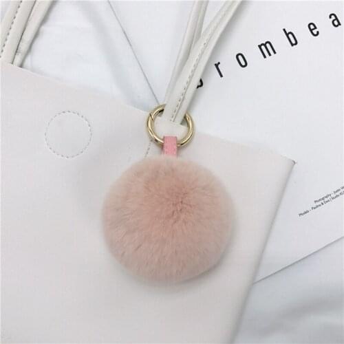 Plush Balls Key Chains Heart Pompoms Keychain Decorative Pendant For Women Bag Accessories Keychains Car Fashion Keyring