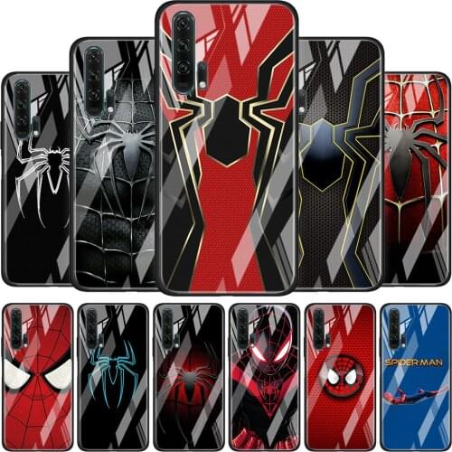 Spider Man Logo Tempered Glass Cover For Honor 30 20 10 9X 8X Lite Pro Plus Phone Case Coque Shell