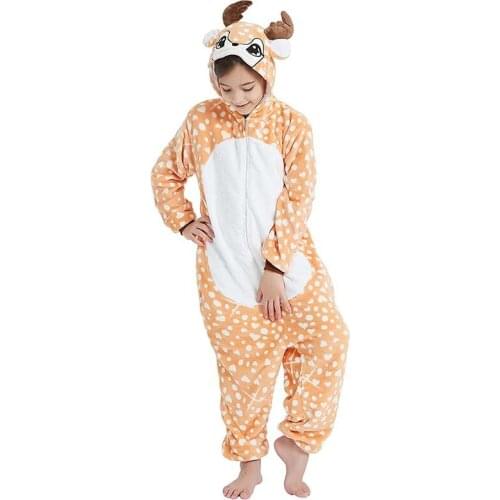 Kids Anime Pijama Deer Pajamas One-Piece Onesie For Children Christmas Cartoon Baby Kigurumi Boy Girl Birthday Cosplay Costume