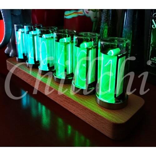 DESIGN RGB 2.0 solid wood pseudo glow tube clock LED digital gift decoration bigger than IN14 Glass clear tube