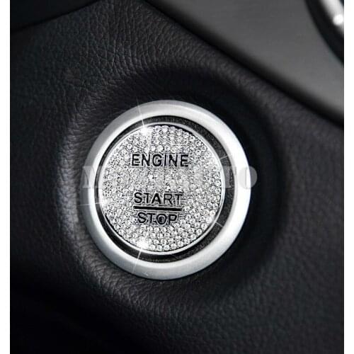 For Benz GLC X205 X253 Rhinestone Style Engine Start Stop Button Cover 2015-2018 1pcs Car Accessories Interior Car Decor